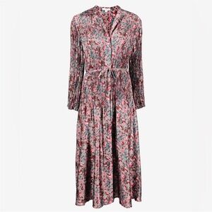 Vince berry blooms pleated shirt dress NWT